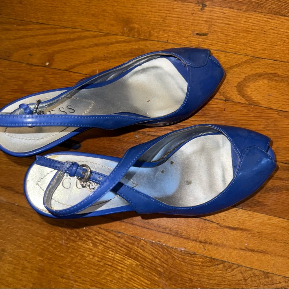 Guess Women's Vibrant Blue Slingback Heels